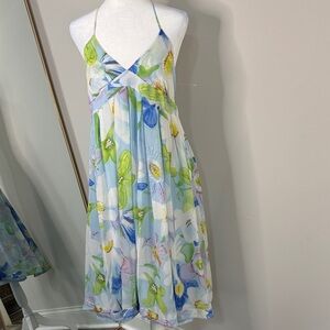 Ideology Pastel Floral Spaghetti Strap Dress - Blue & Green